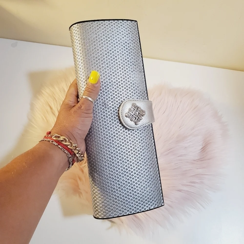 Silver Glitter Formal satchel Clutch Evening bag
